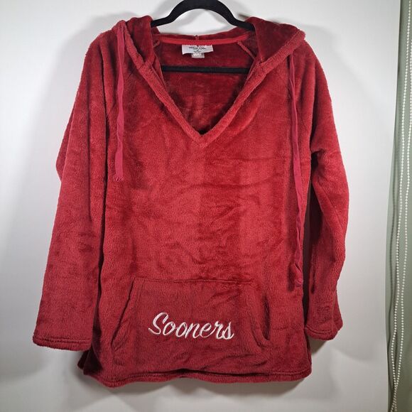 OU Oklahoma Sooners Emerson Street Hooded Oversized Warm Fleece Top Medium - Picture 1 of 6